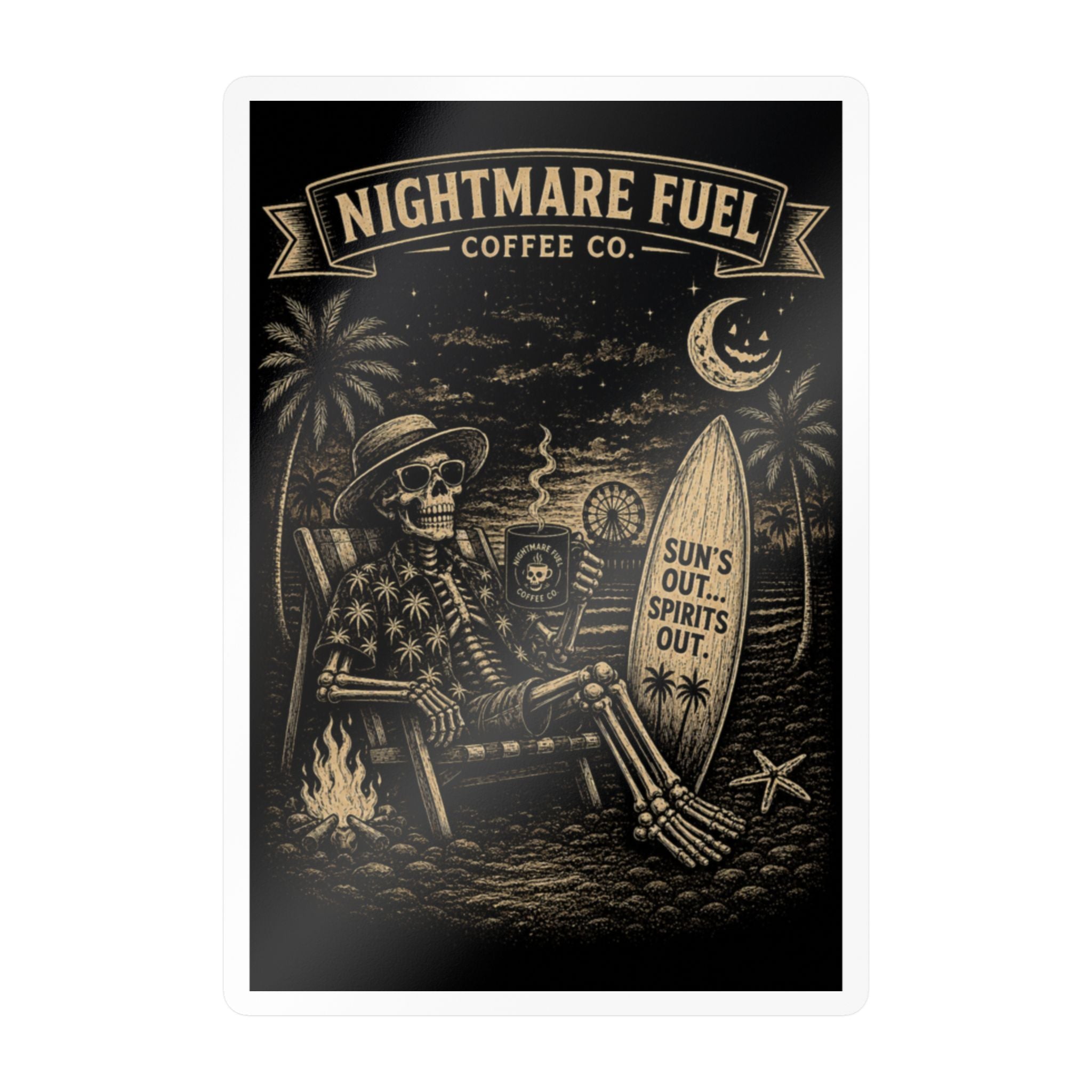 Summerween (black &white) Decal Sticker