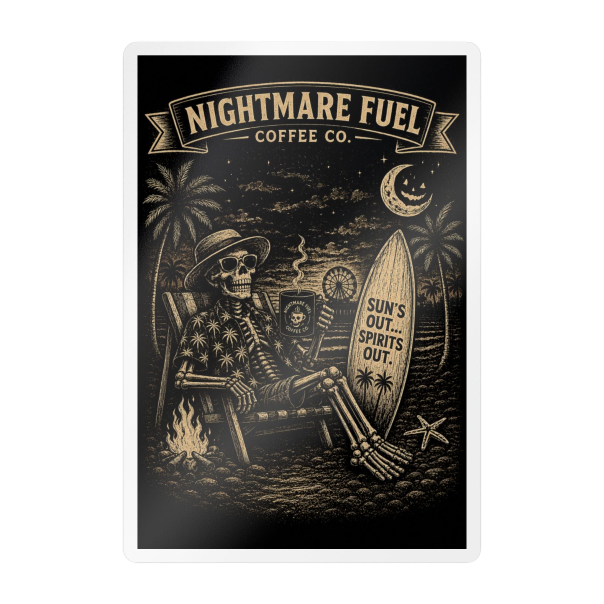 Summerween (black &white) Decal Sticker